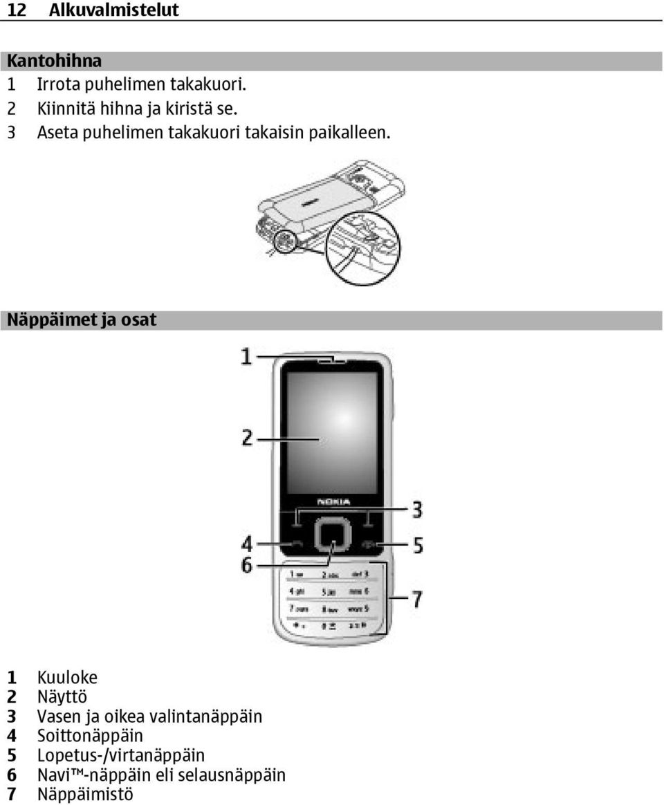 3 Aseta puhelimen takakuori takaisin paikalleen.