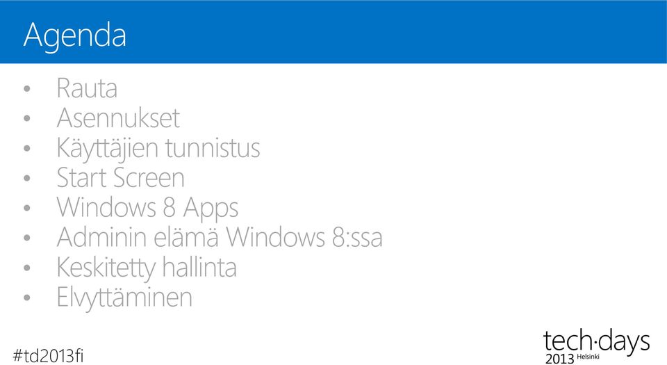 Apps Adminin elämä Windows 8:ssa