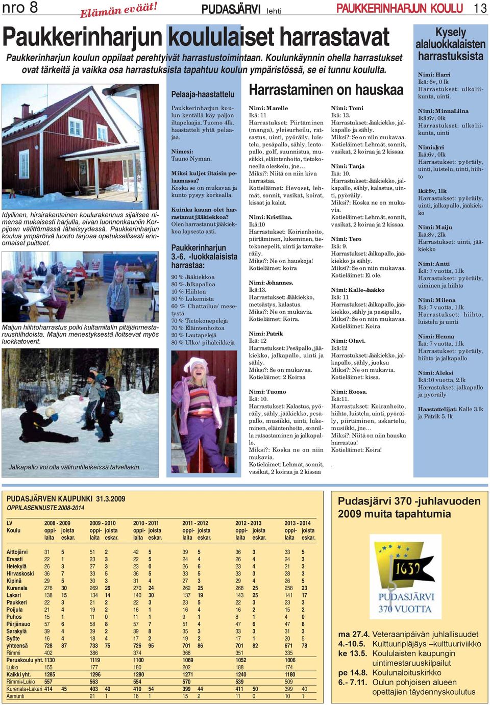 Idyllinen, hirsirakenteinen koulurakennus sijaitsee nimensä mukaisesti harjulla, aivan luonnonkauniin Korpijoen välittömässä läheisyydessä.