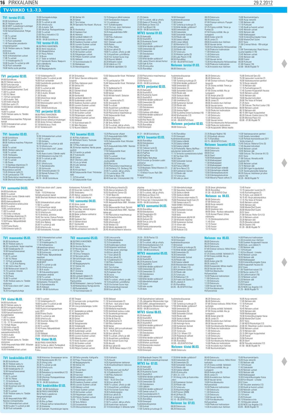 55 Viittomakieliset uutiset 17.00 Tv-uutiset 17.10 Viidakkoperhe (7) 18.00 Kuuden Tv-uutiset ja sää 18.30 Puoli seitsemän 19.00 Vanha suola janottaa 19.30 Kuningaskuluttaja 20.00 Kotikatu 20.