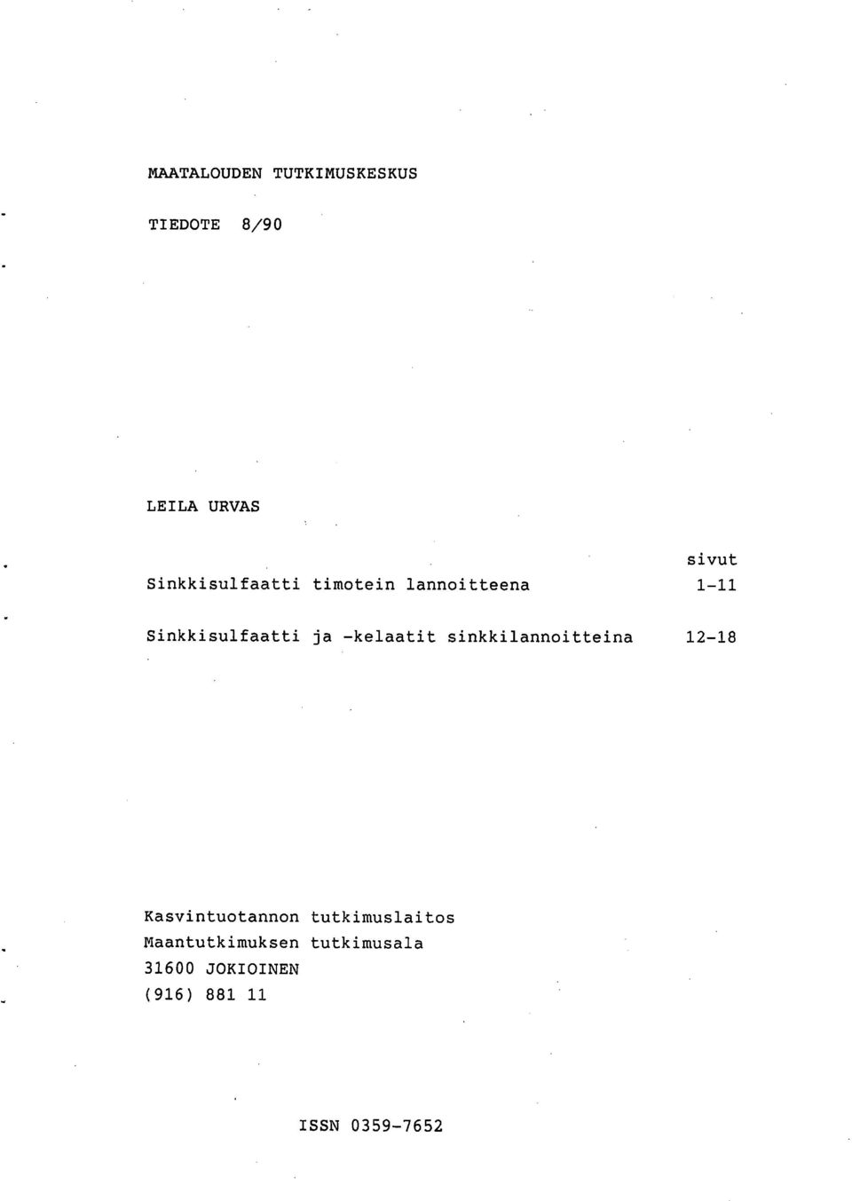 -kelaatit sinkkilannoitteina 12-18 Kasvintuotannon