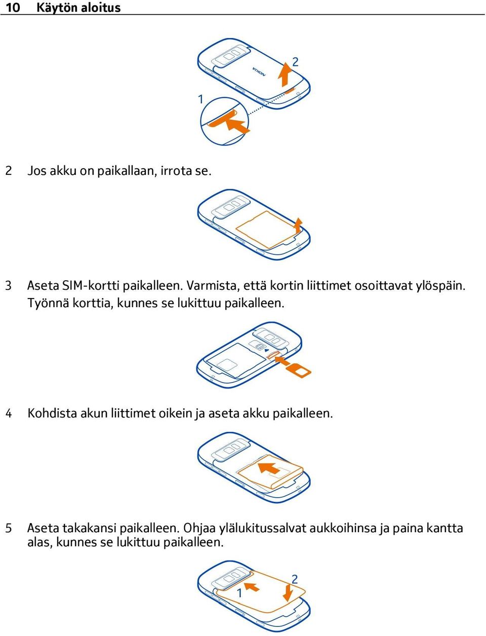 Työnnä korttia, kunnes se lukittuu paikalleen.