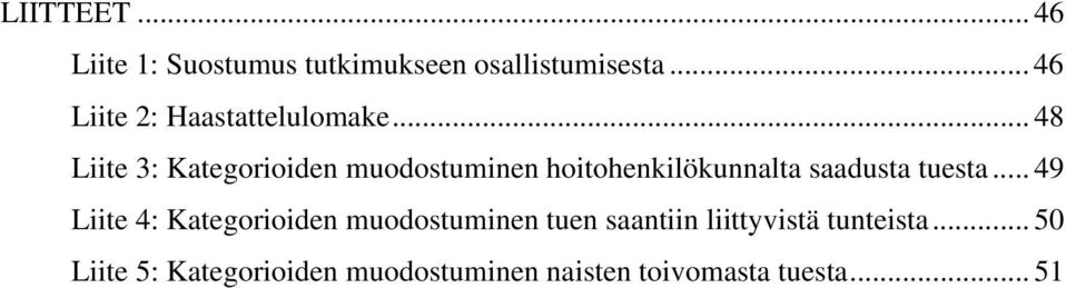 .. 48 Liite 3: Kategorioiden muodostuminen hoitohenkilökunnalta saadusta tuesta.