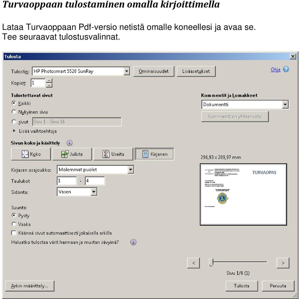 Pdf-versio netistä omalle koneellesi