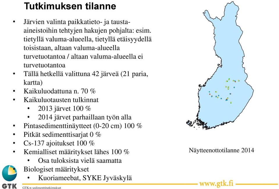 valittuna 42 järveä (21 paria, kartta) Kaikuluodattuna n.
