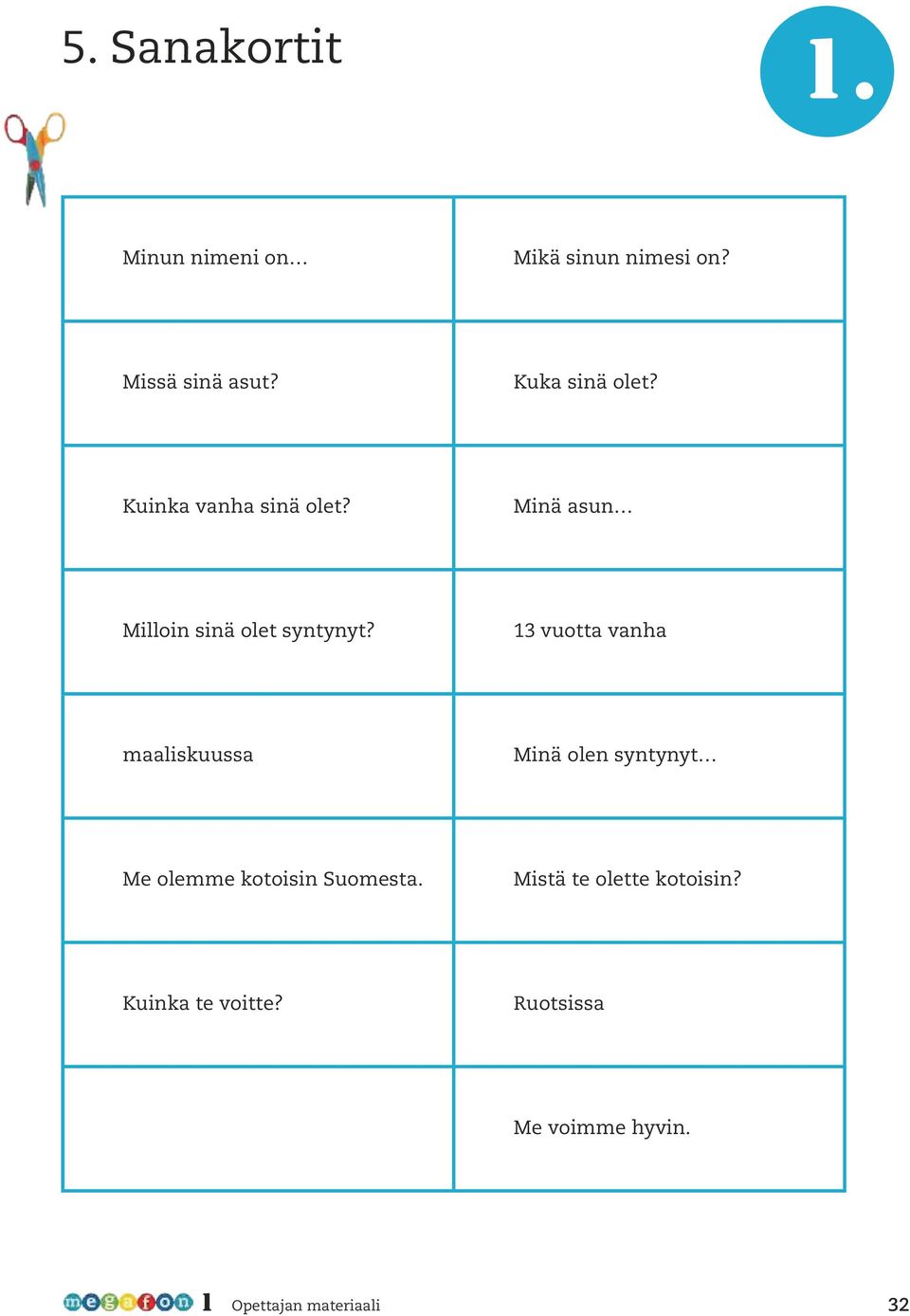 Minä asun Milloin sinä olet syntynyt?
