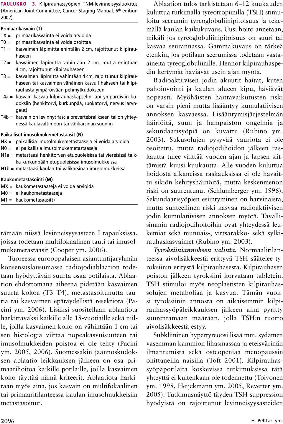 vähintään 2 cm, mutta enintään 4 cm, rajoittunut kilpirauhaseen T3 = kasvaimen läpimitta vähintään 4 cm, rajoittunut kilpirauhaseen tai kasvaimen vähäinen kasvu lihakseen tai kilpirauhasta