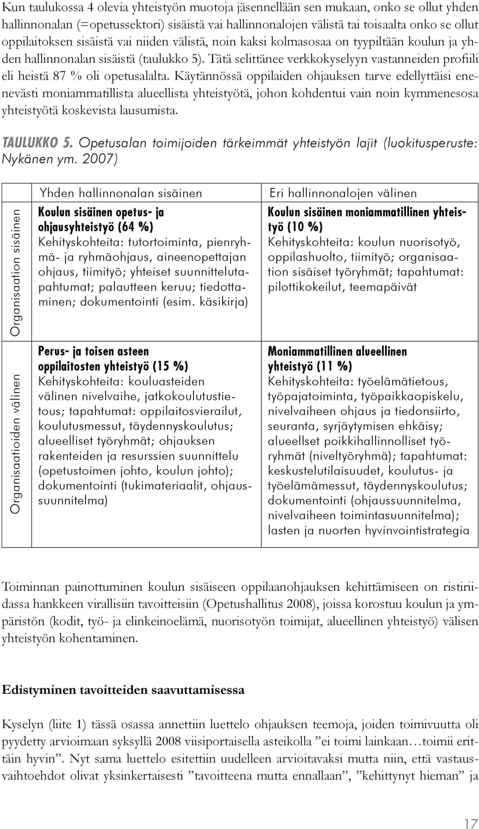 Tätä selittänee verkkokyselyyn vastanneiden profiili eli heistä 87 % oli opetusalalta.