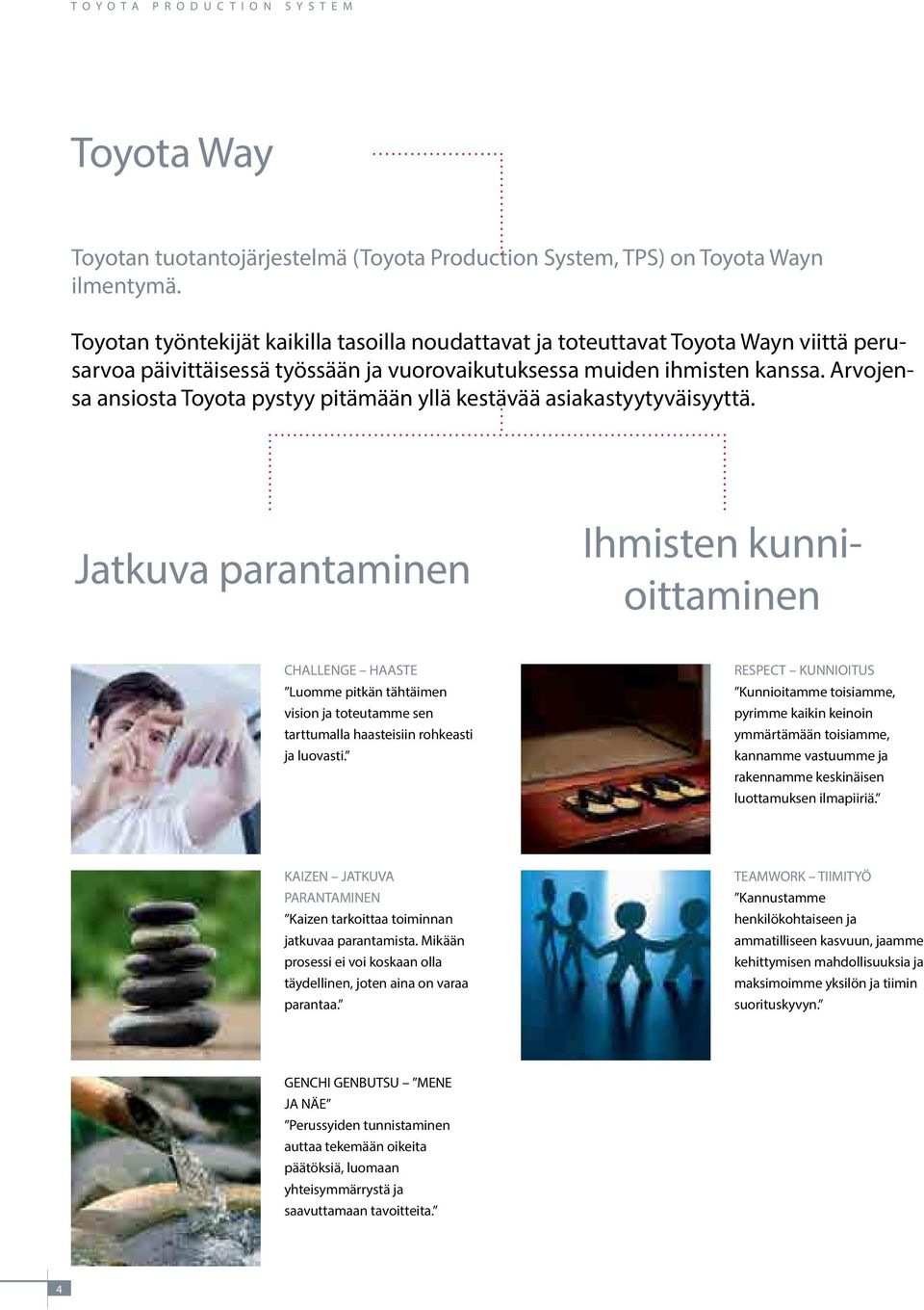 Arvojensa ansiosta Toyota pystyy pitämään yllä kestävää asiakastyytyväisyyttä.