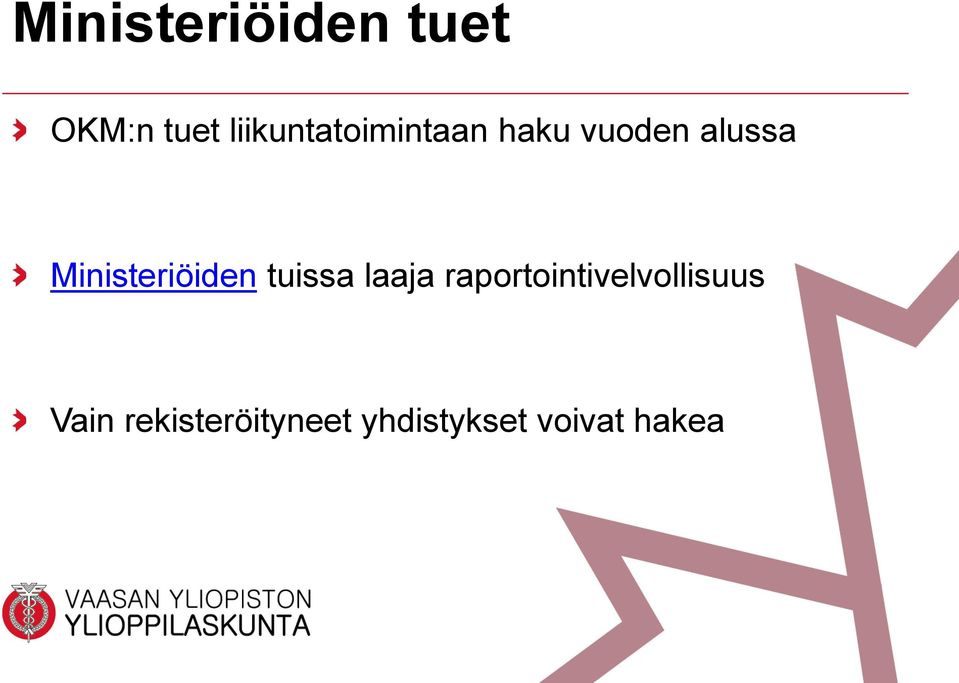 Ministeriöiden tuissa laaja