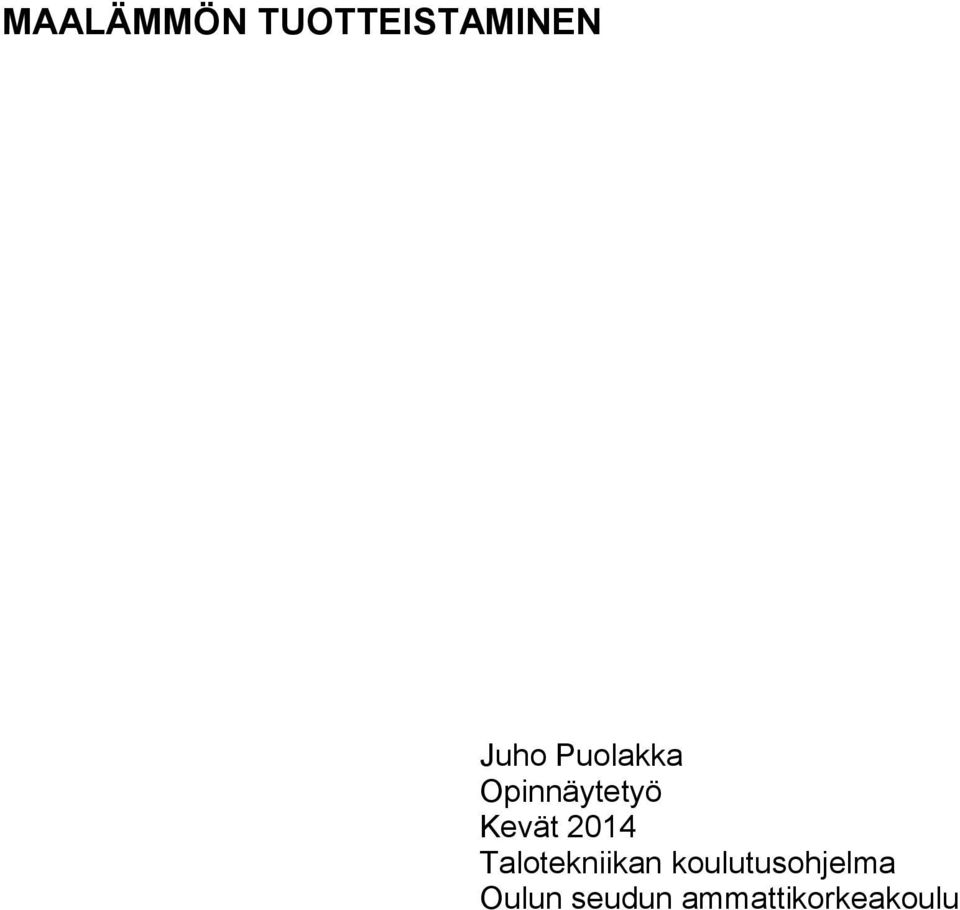 2014 Talotekniikan