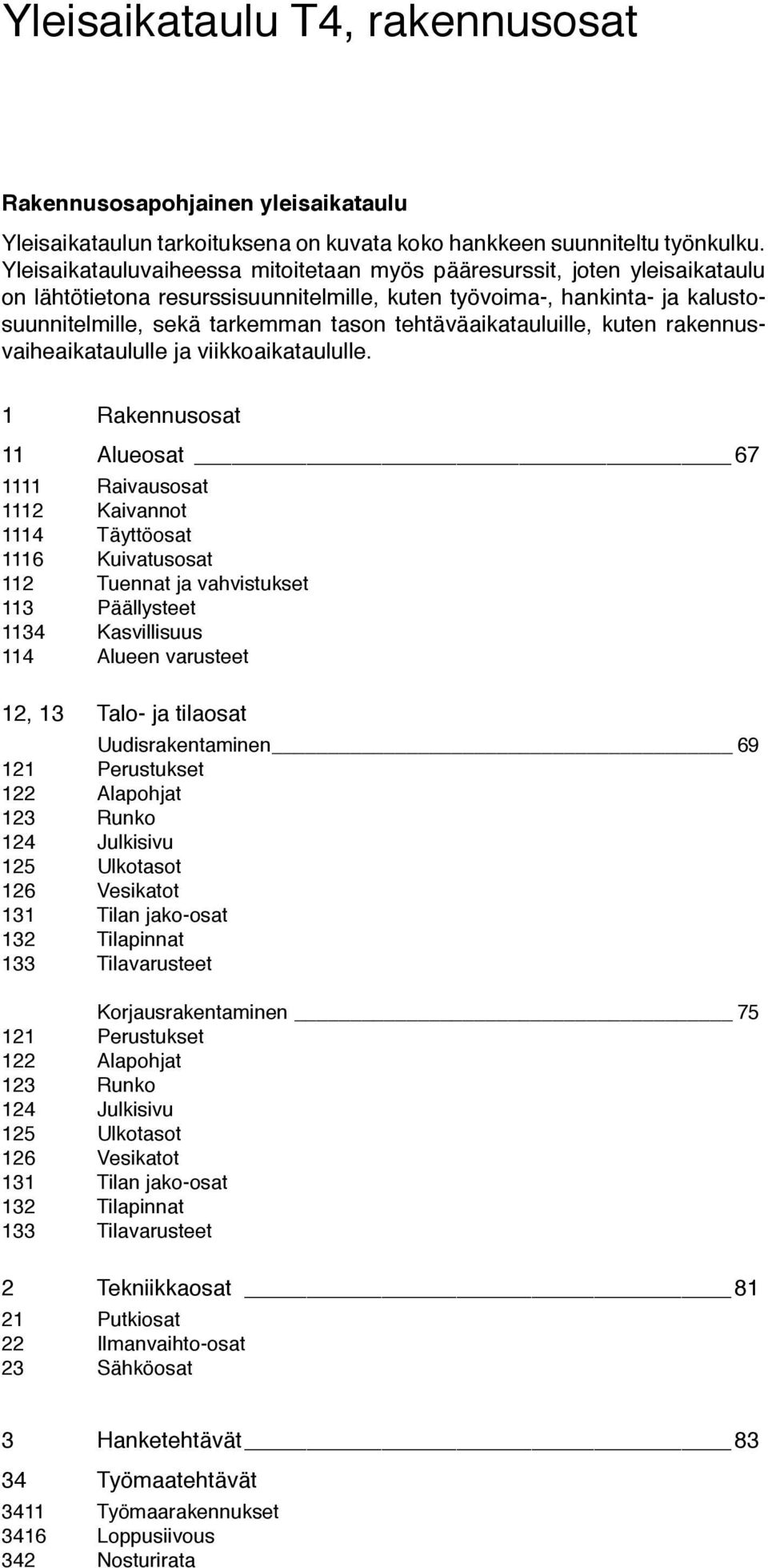 tehtäväaikatauluille, kuten rakennusvaiheaikataululle ja viikkoaikataululle.