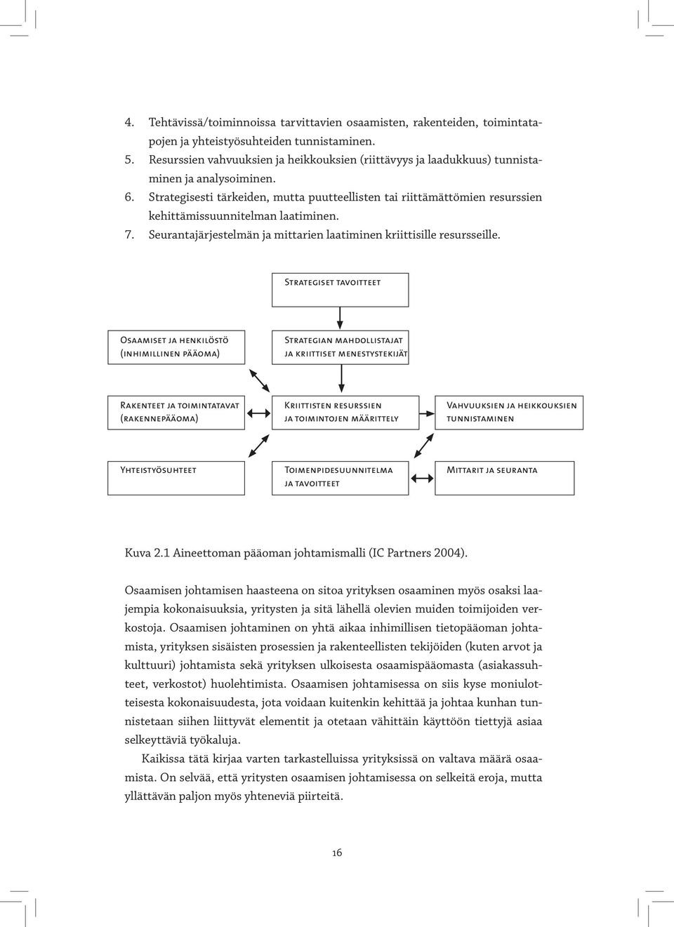 Strategisesti tärkeiden, mutta puutteellisten tai riittämättömien resurssien kehittämissuunnitelman laatiminen. 7. Seurantajärjestelmän ja mittarien laatiminen kriittisille resursseille.