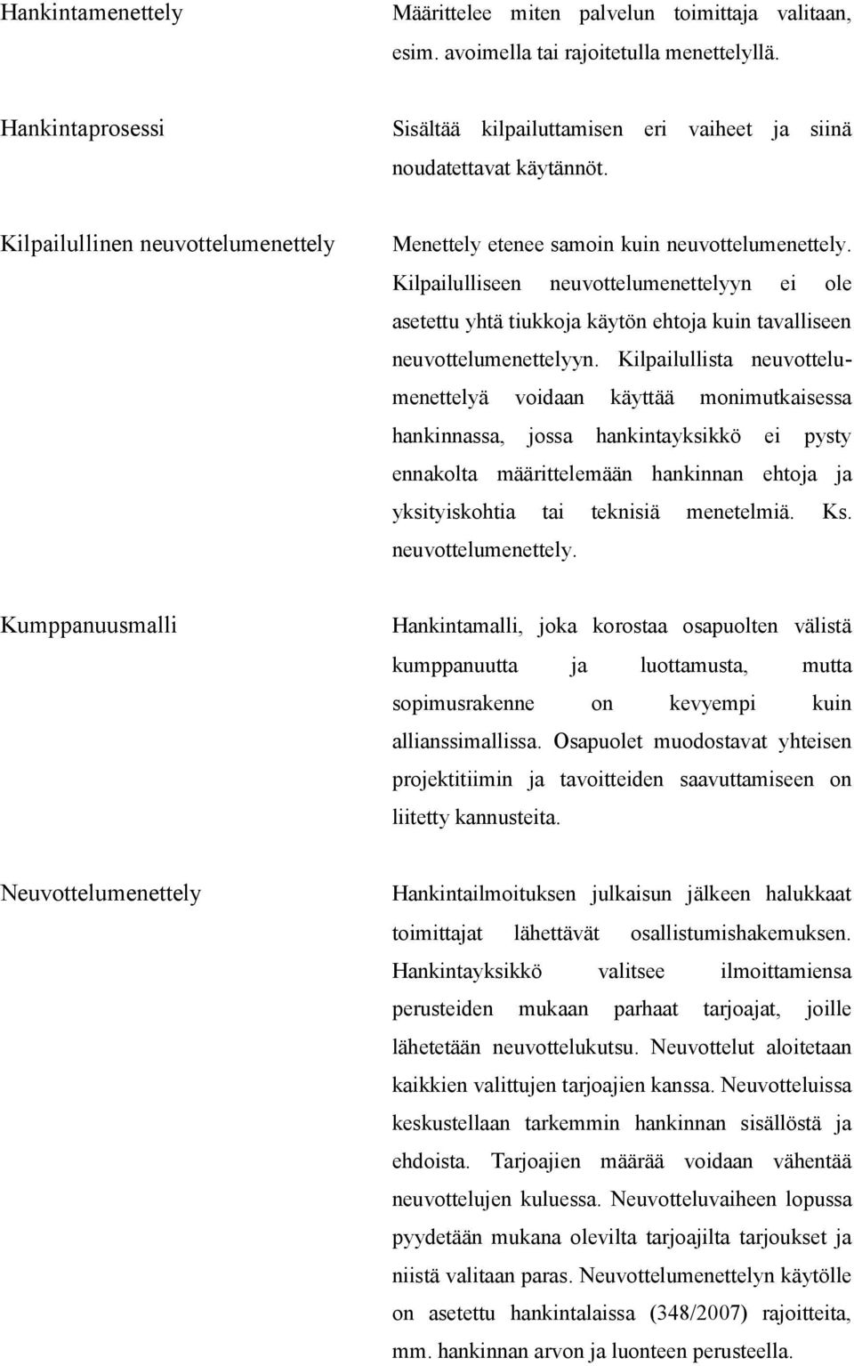 Kilpailulliseen neuvottelumenettelyyn ei ole asetettu yhtä tiukkoja käytön ehtoja kuin tavalliseen neuvottelumenettelyyn.