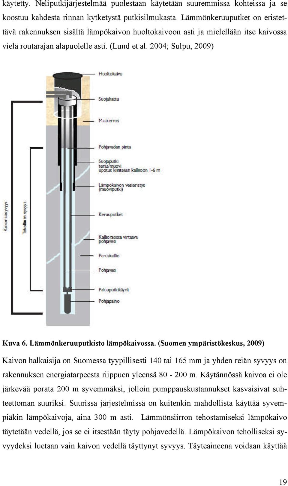 Lämmönkeruuputkisto lämpökaivossa.