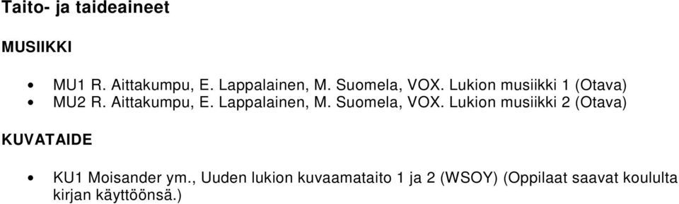 Lappalainen, M. Suomela, VOX.
