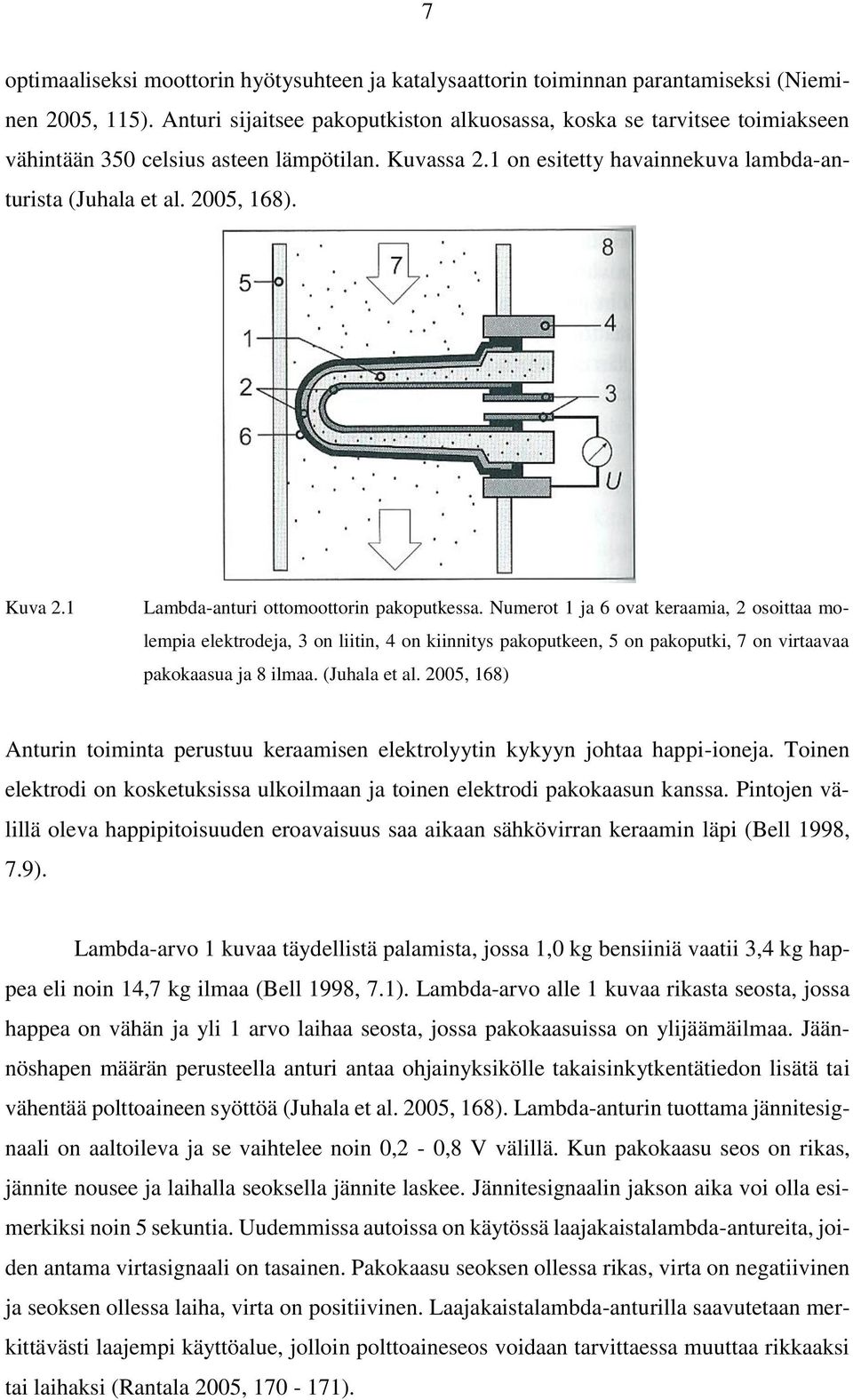 Kuva 2.1 Lambda-anturi ottomoottorin pakoputkessa.