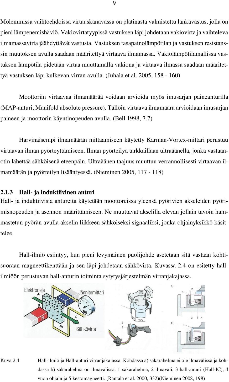 Vastuksen tasapainolämpötilan ja vastuksen resistanssin muutoksen avulla saadaan määritettyä virtaava ilmamassa.