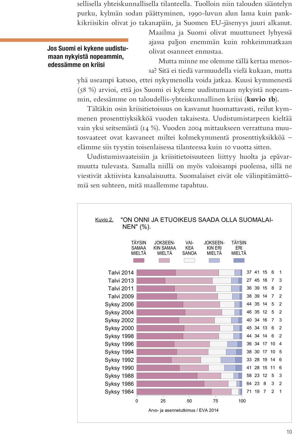 Maailma ja Suomi olivat muuttuneet lyhyessä ajassa paljon enemmän kuin rohkeimmatkaan Jos Suomi ei kykene uudistumaan nykyistä nopeammin, olivat osanneet ennustaa.