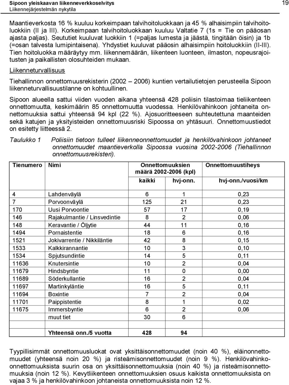 Yhdystiet kuuluvat pääosin alhaisimpiin hoitoluokkiin (II-III). Tien hoitoluokka määräytyy mm. liikennemäärän, liikenteen luonteen, ilmaston, nopeusrajoitusten ja paikallisten olosuhteiden mukaan.