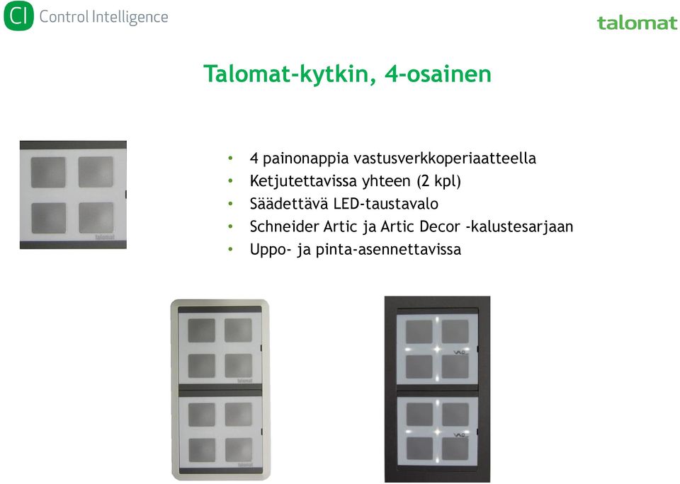 (2 kpl) Säädettävä LED-taustavalo Schneider Artic