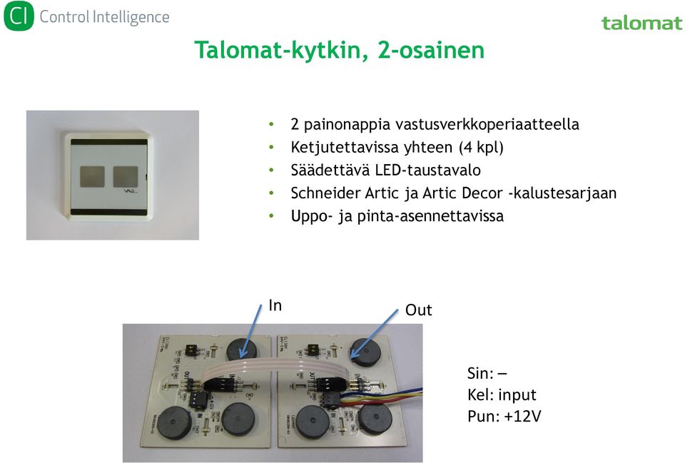 Säädettävä LED-taustavalo Schneider Artic ja Artic Decor