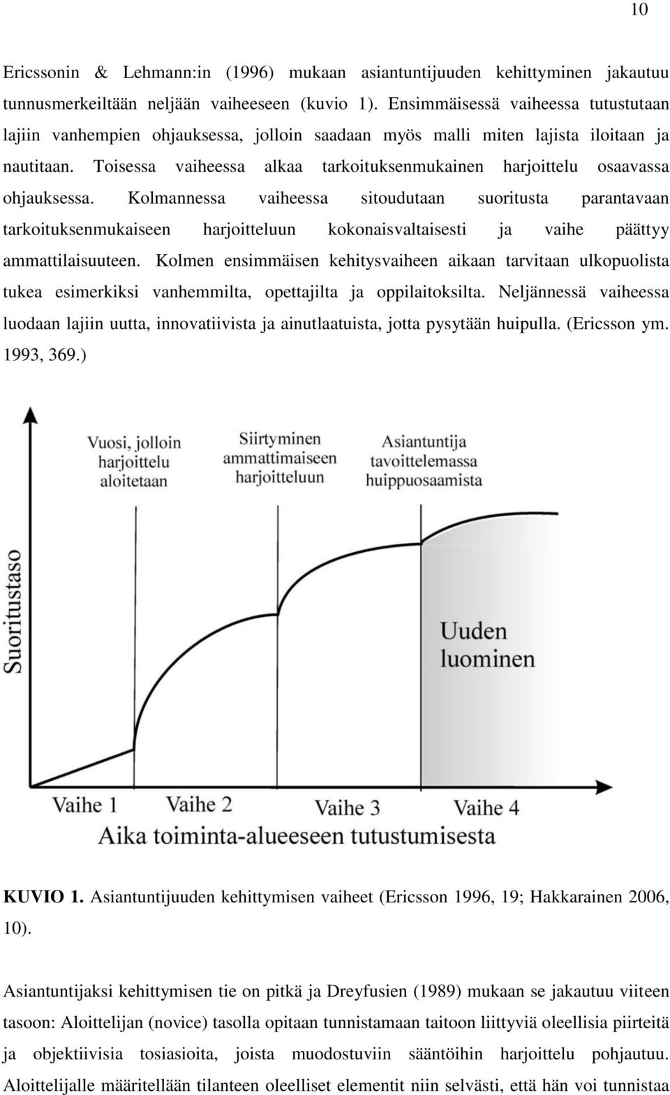 Toisessa vaiheessa alkaa tarkoituksenmukainen harjoittelu osaavassa ohjauksessa.