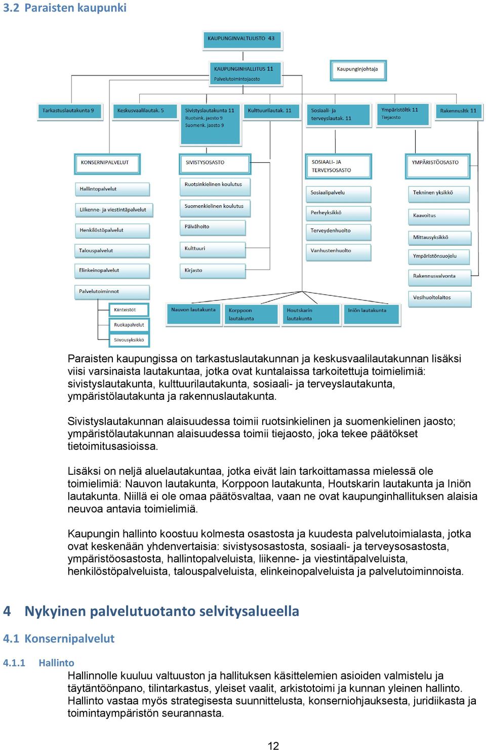 Sivistyslautakunnan alaisuudessa toimii ruotsinkielinen ja suomenkielinen jaosto; ympäristölautakunnan alaisuudessa toimii tiejaosto, joka tekee päätökset tietoimitusasioissa.