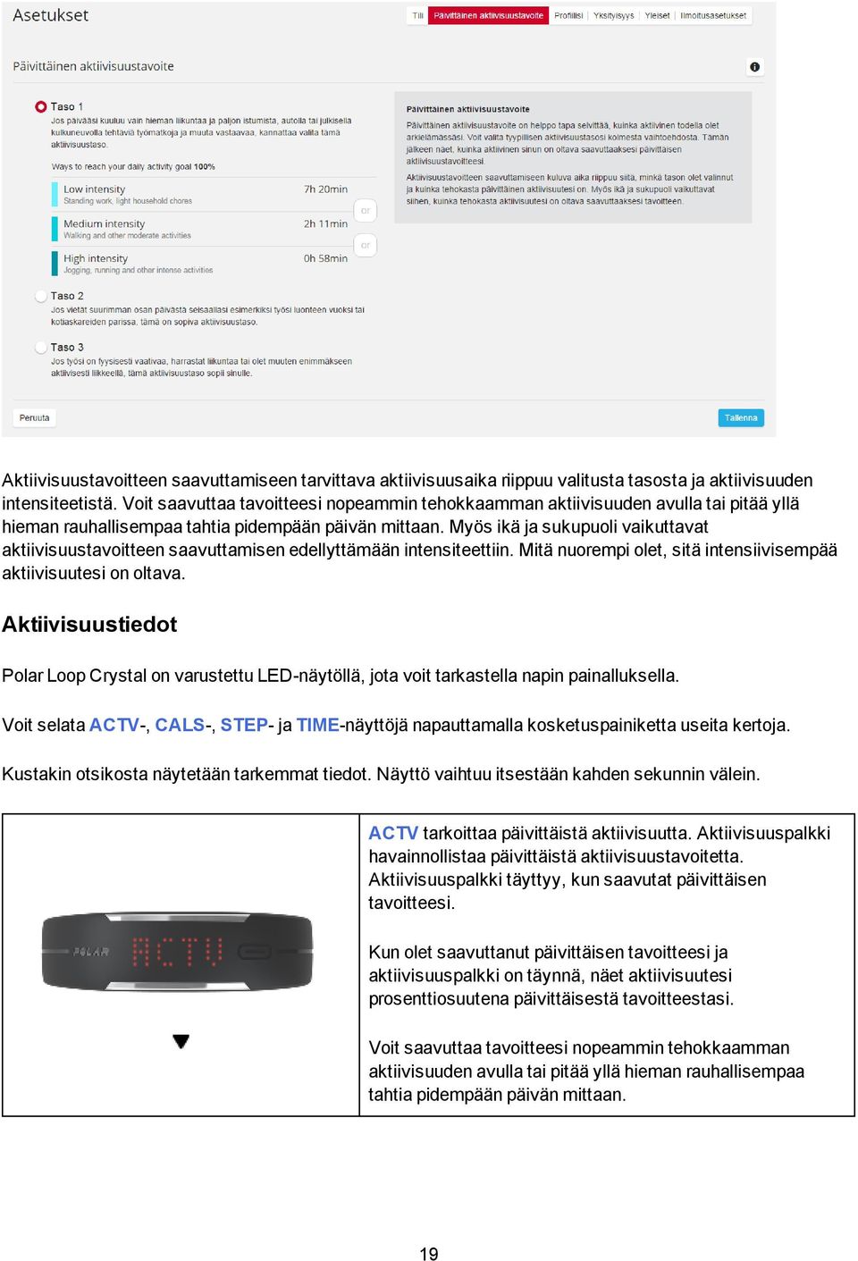 Myös ikä ja sukupuoli vaikuttavat aktiivisuustavoitteen saavuttamisen edellyttämään intensiteettiin. Mitä nuorempi olet, sitä intensiivisempää aktiivisuutesi on oltava.