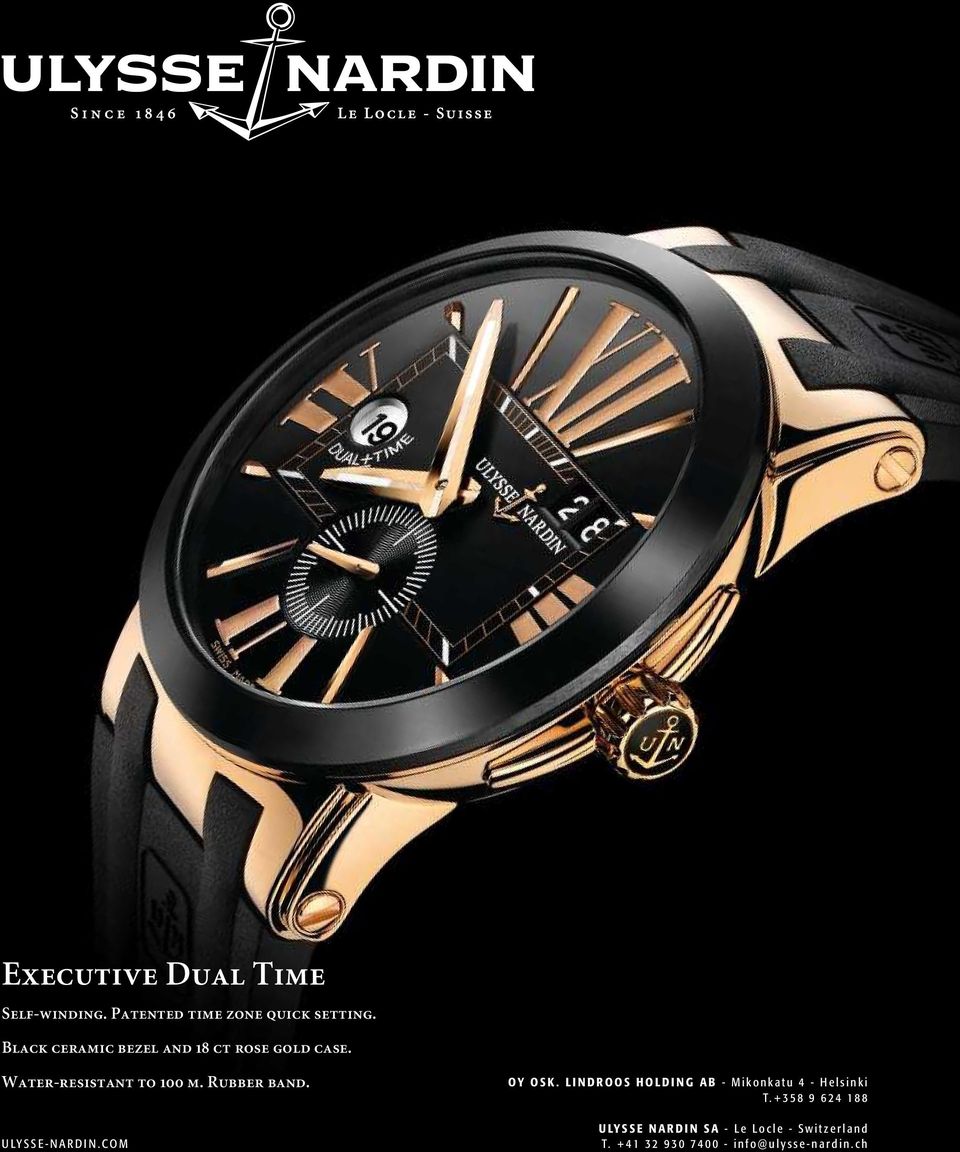 Rubber band. ULYSSE-NARDIN.COM OY OSK.