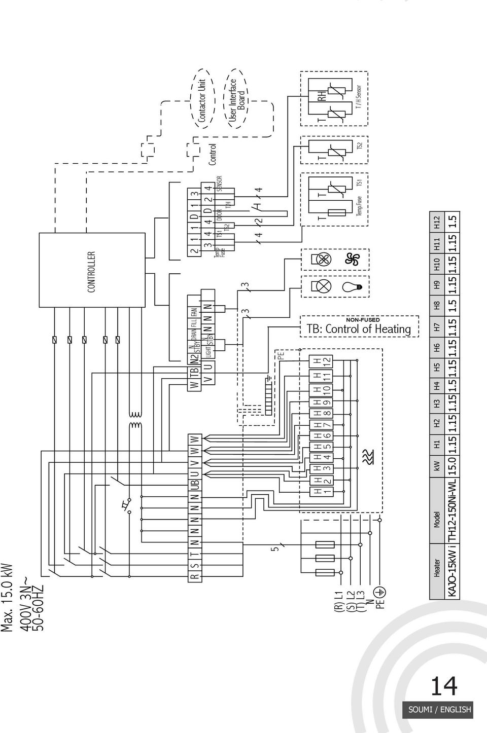 U W STBY LIGT STBY 3 3 4 2 4 5 T T T TS2 T R T / Sensor 2 1 1 D 1 3 3 4 4 D 2 4 DOOR SESOR T/ TS1 TS2 Temp Fuse