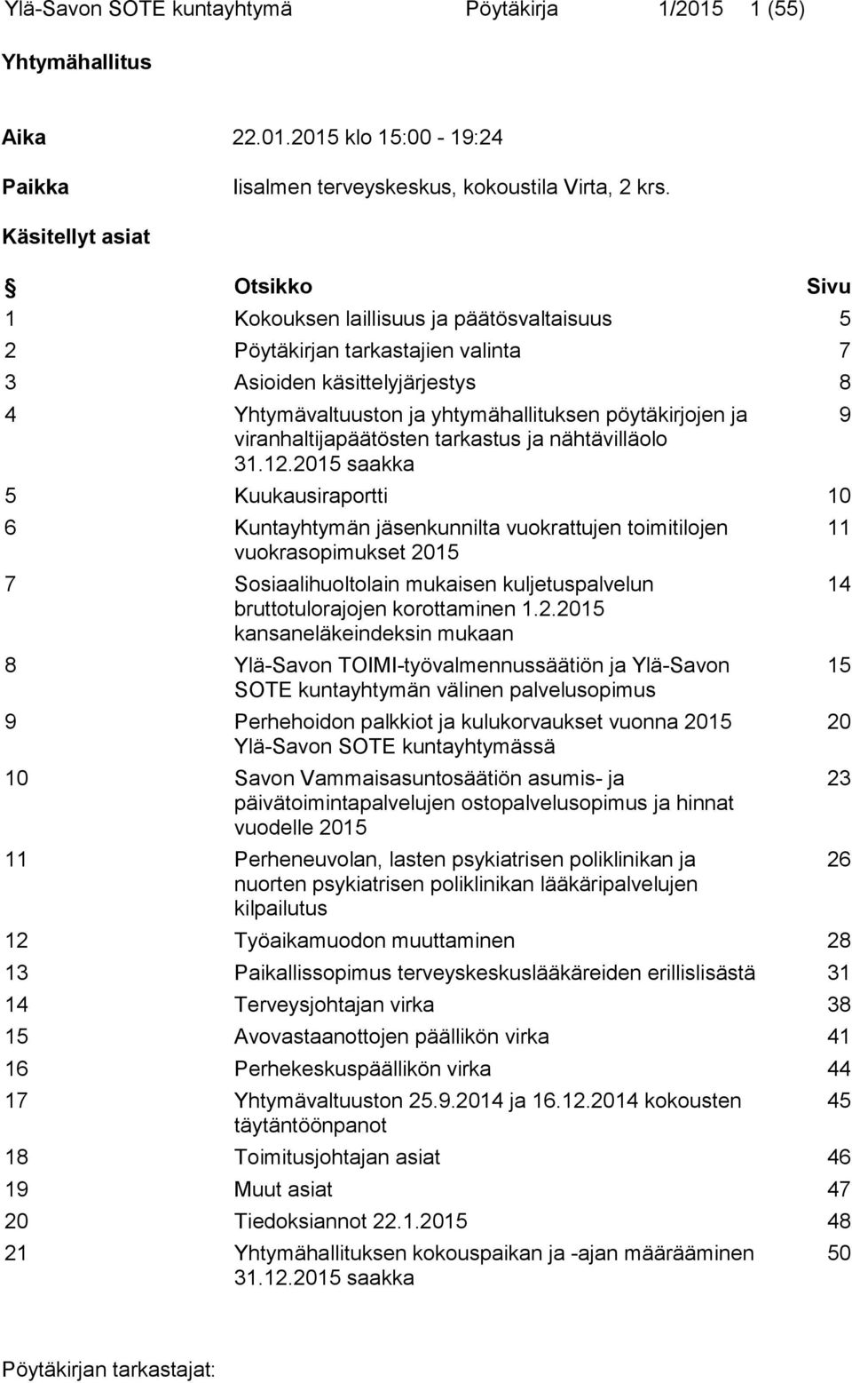 ja viranhaltijapäätösten tarkastus ja nähtävilläolo 31.12.