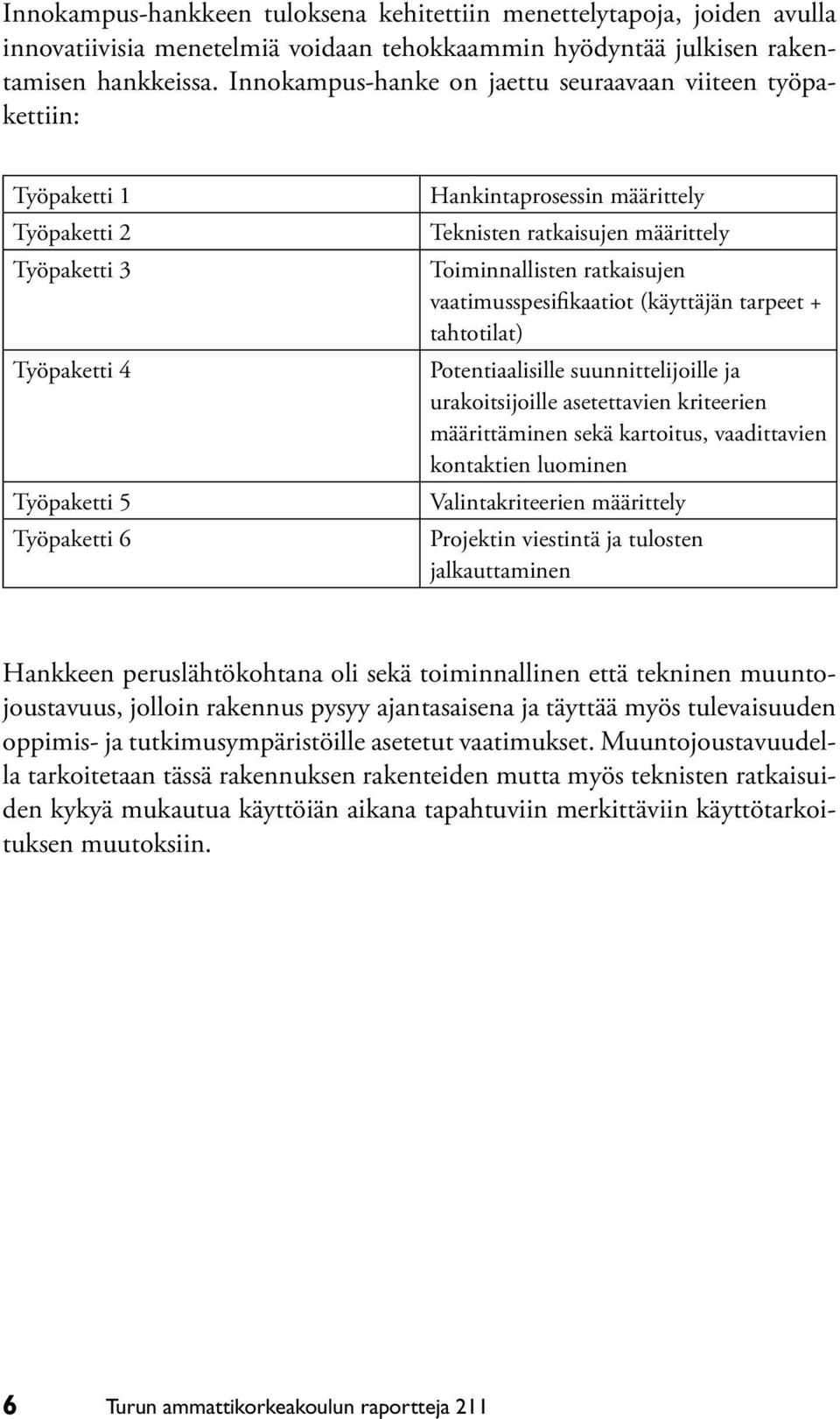 Toiminnallisten ratkaisujen vaatimusspesifikaatiot (käyttäjän tarpeet + tahtotilat) Potentiaalisille suunnittelijoille ja urakoitsijoille asetettavien kriteerien määrittäminen sekä kartoitus,