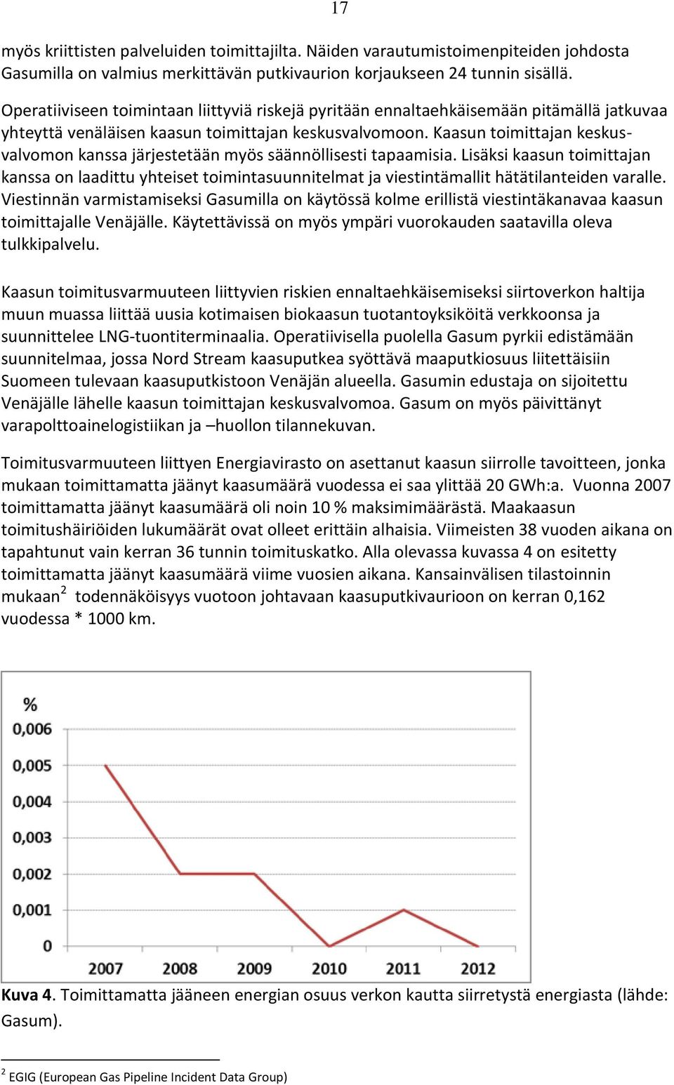 Kaasun toimittajan keskusvalvomon kanssa järjestetään myös säännöllisesti tapaamisia.