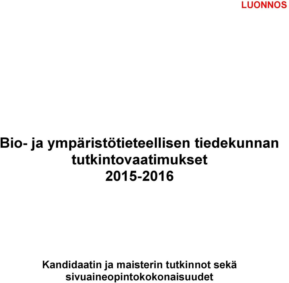 tutkintovaatimukset 2015-2016