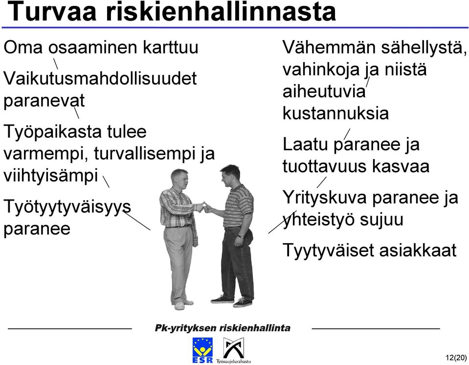 Vähemmän sähellystä, vahinkoja ja niistä aiheutuvia kustannuksia Laatu paranee ja