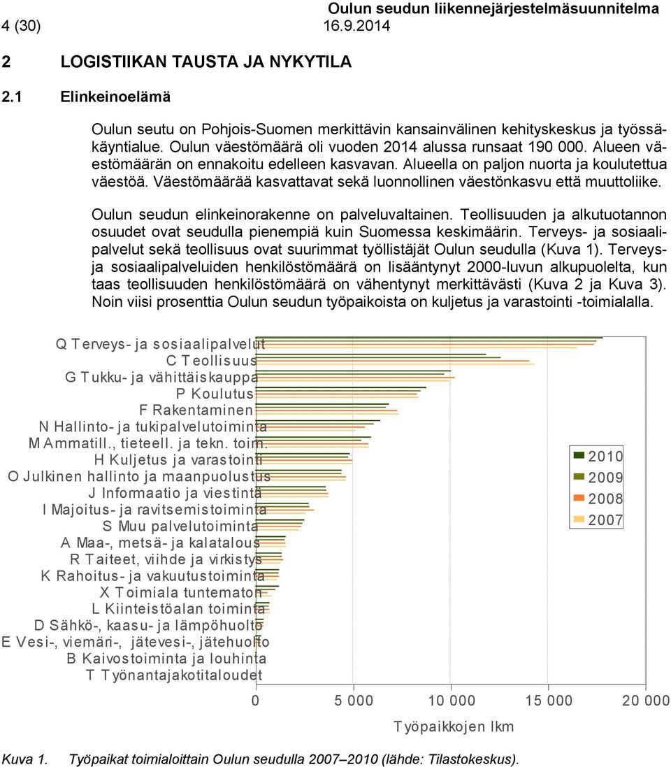 Väestömäärää kasvattavat sekä luonnollinen väestönkasvu että muuttoliike. Oulun seudun elinkeinorakenne on palveluvaltainen.