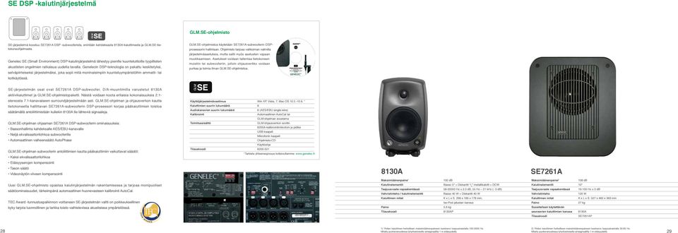 Genelecin DSP-teknologia on pakattu keskitetyksi, selväpiirteiseksi järjestelmäksi, joka sopii mitä moninaisimpiin kuunteluympäristöihin ammatti- tai kotikäytössä. GLM.