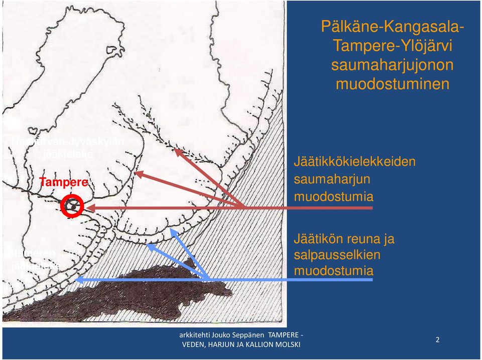Jäätikkökielekkeiden saumaharjun muodostumia Itämeren