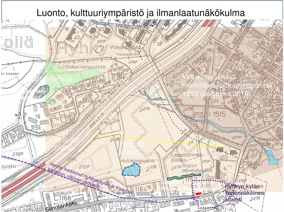 Sopimusvuori NO2>60 (2000) NO2>50 (2000) Simolan tilakeskus Pihapiiri