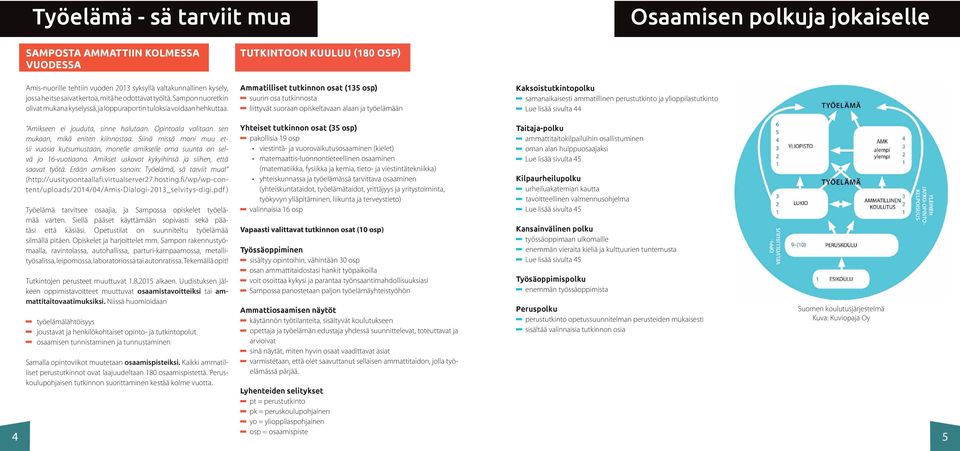 Ammatilliset tutkinnon osat (135 osp) suurin osa tutkinnosta liittyvät suoraan opiskeltavaan alaan ja työelämään Kaksoistutkintopolku samanaikaisesti ammatillinen perustutkinto ja ylioppilastutkinto