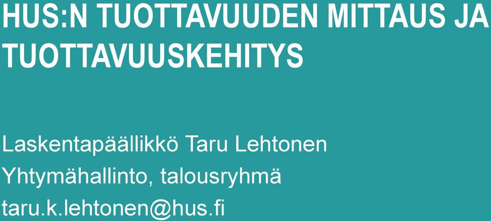 Laskentapäällikkö Taru Lehtonen