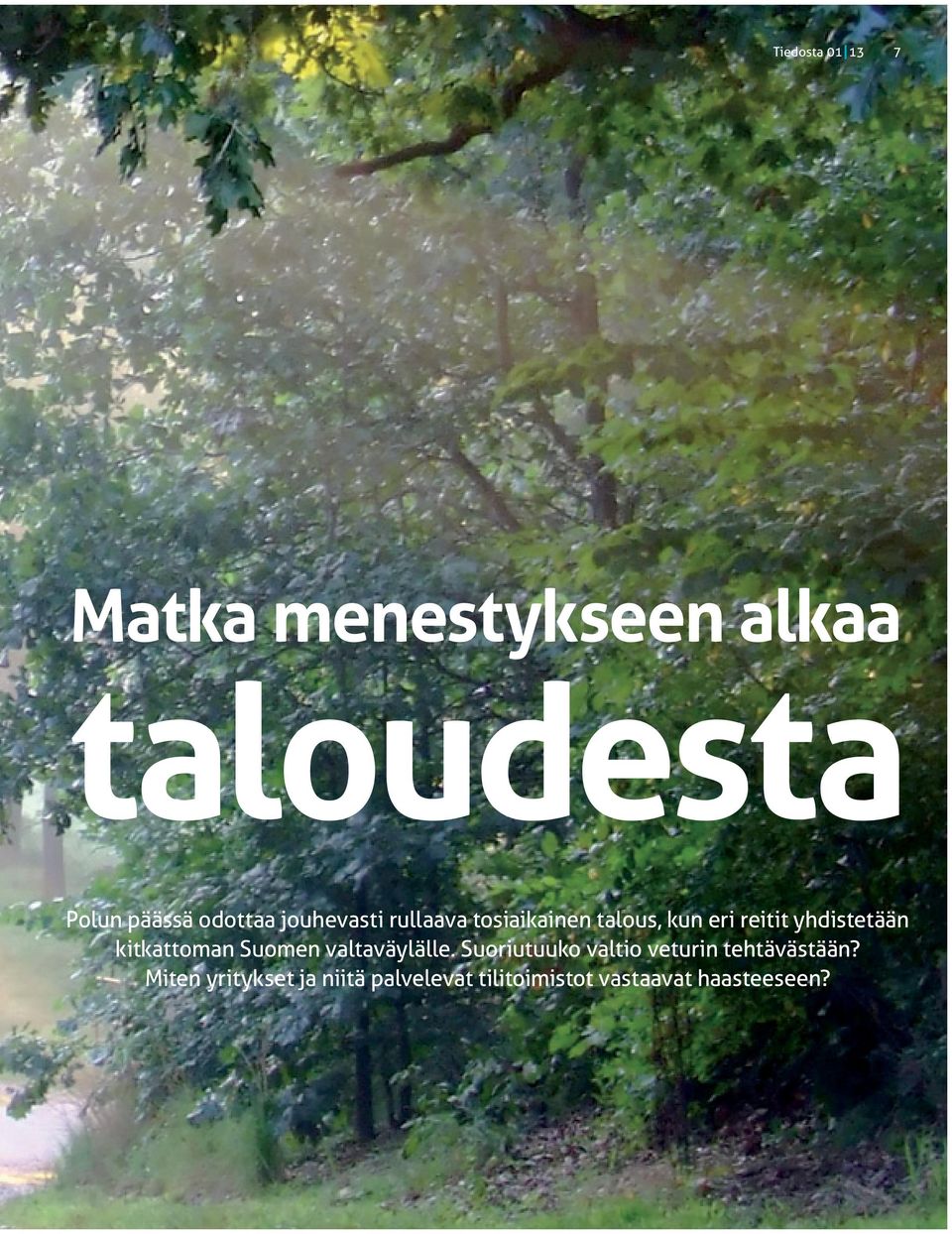 yhdistetään kitkattoman Suomen valtaväylälle.