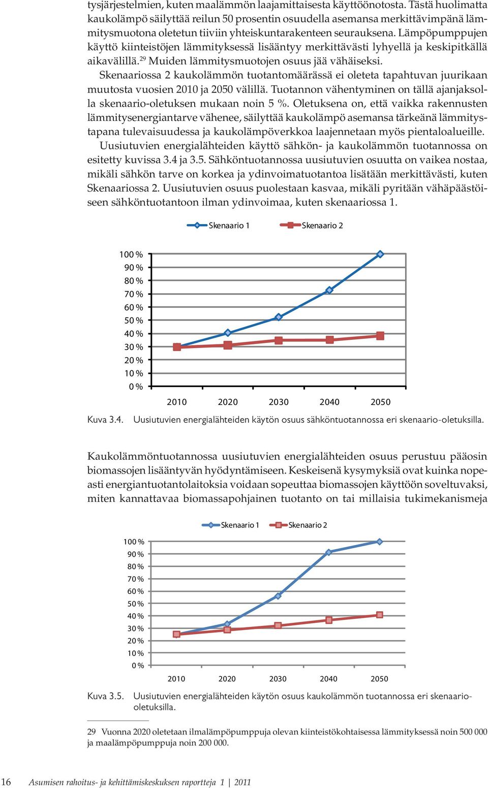 Lämpöpumppujen käyttö kiinteistöjen lämmityksessä lisääntyy merkittävästi lyhyellä ja keskipitkällä aikavälillä. 29 Muiden lämmitysmuotojen osuus jää vähäiseksi.