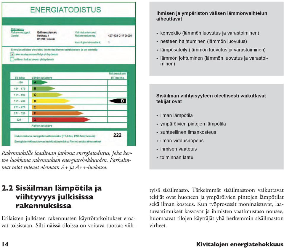 energiatehokkuuden. Parhaimmat talot tulevat olemaan A+ ja A++-luokassa.