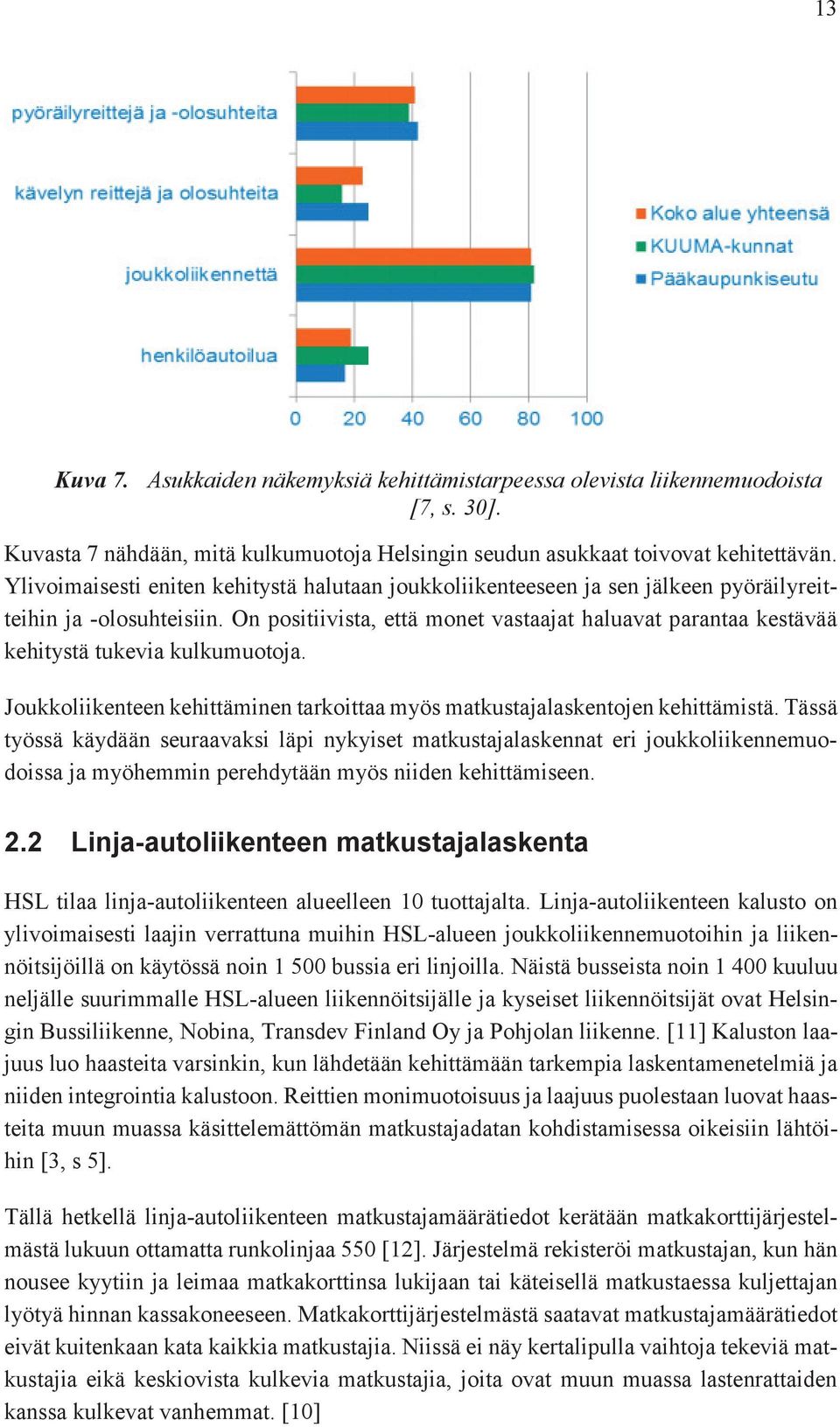 On positiivista, että monet vastaajat haluavat parantaa kestävää kehitystä tukevia kulkumuotoja. Joukkoliikenteen kehittäminen tarkoittaa myös matkustajalaskentojen kehittämistä.