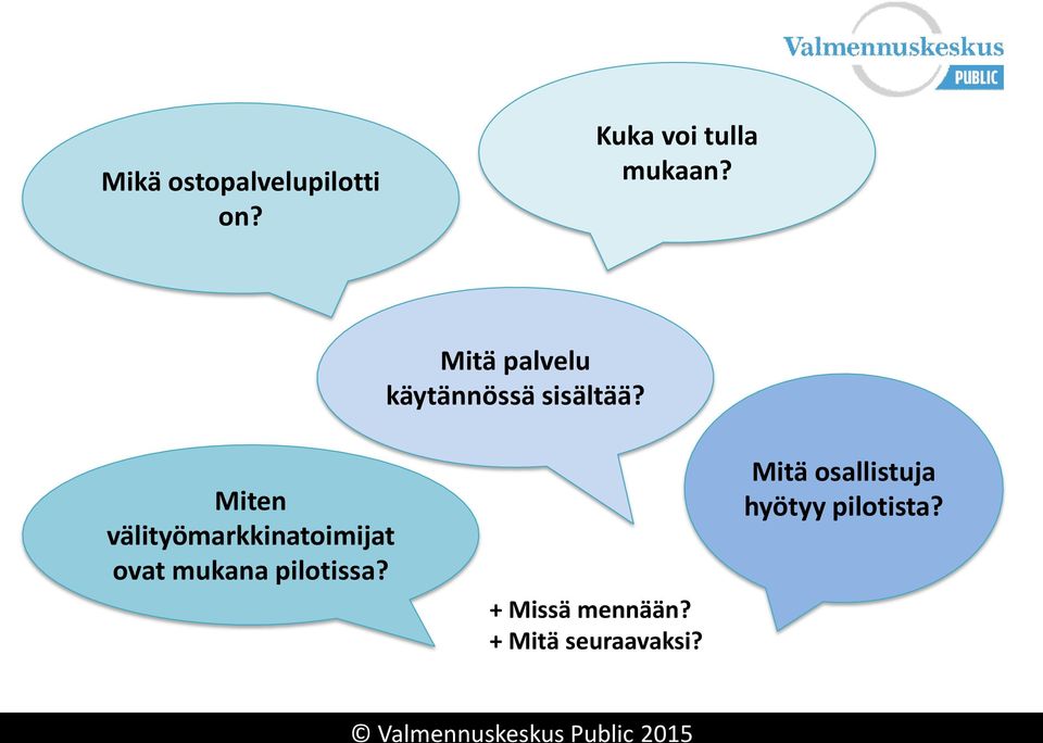 Miten välityömarkkinatoimijat ovat mukana pilotissa?