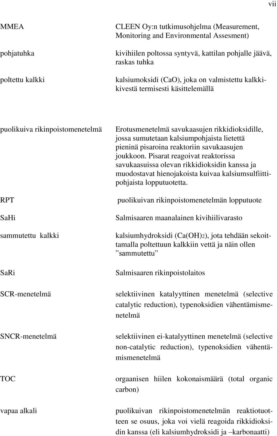 savukaasujen rikkidioksidille, jossa sumutetaan kalsiumpohjaista lietettä pieninä pisaroina reaktoriin savukaasujen joukkoon.