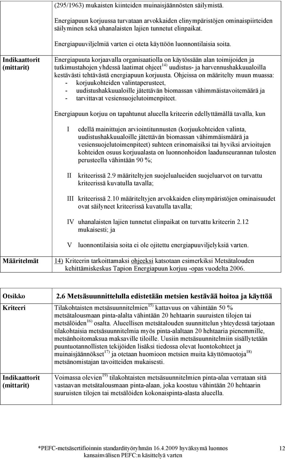 Energiapuuta korjaavalla organisaatiolla on käytössään alan toimijoiden ja tutkimustahojen yhdessä laatimat ohjeet 14) uudistus- ja harvennushakkuualoilla kestävästi tehtävästä energiapuun korjuusta.