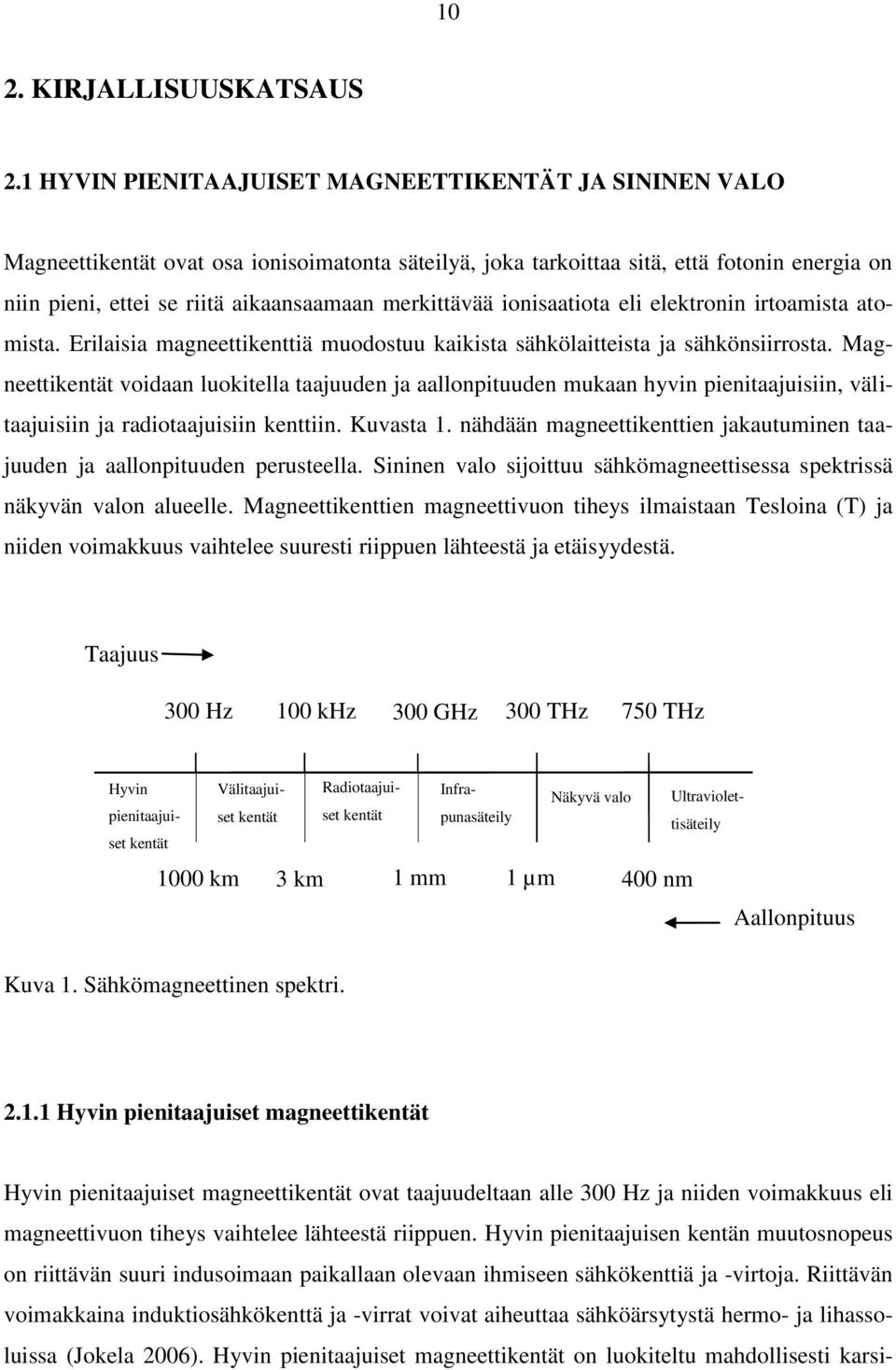 merkittävää ionisaatiota eli elektronin irtoamista atomista. Erilaisia magneettikenttiä muodostuu kaikista sähkölaitteista ja sähkönsiirrosta.